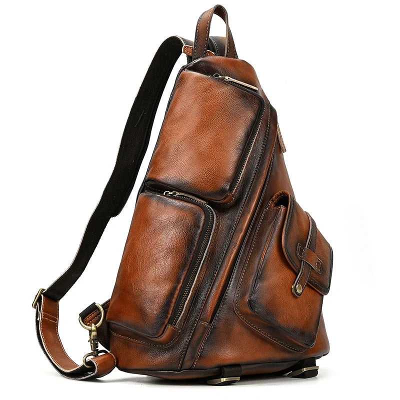 Men's Leather Crossbody Bag for Travel