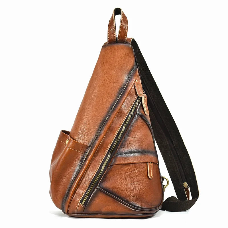 Men's Leather Crossbody Bag for Travel