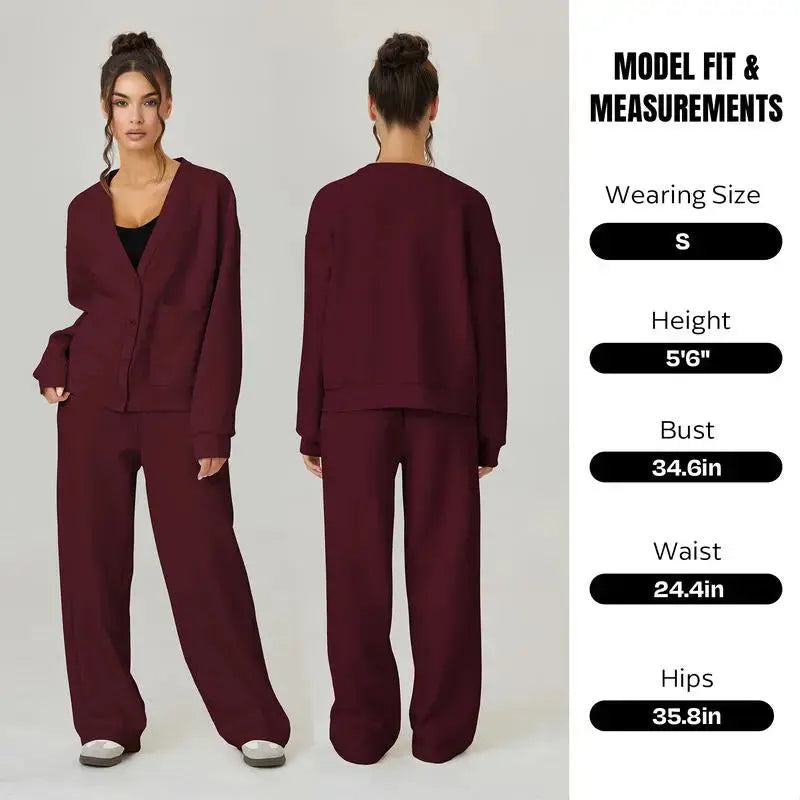 LÁVINE™ Oversized Loungewear Set – Cozy Cardigan & Pants