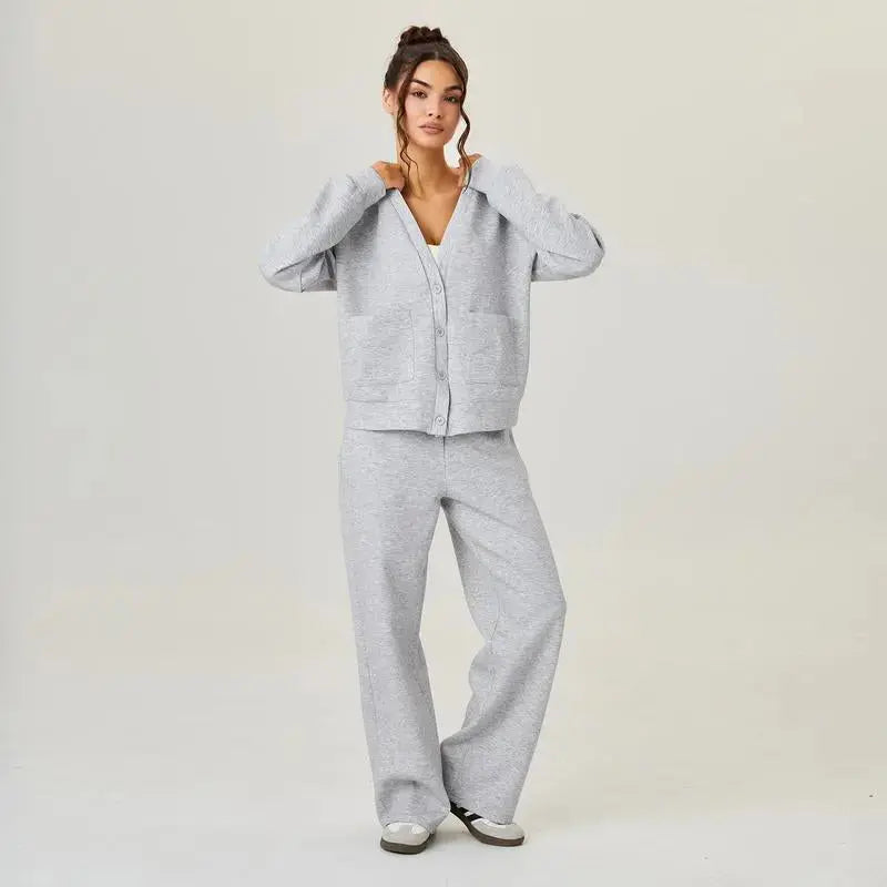 LÁVINE™ Oversized Loungewear Set – Cozy Cardigan & Pants