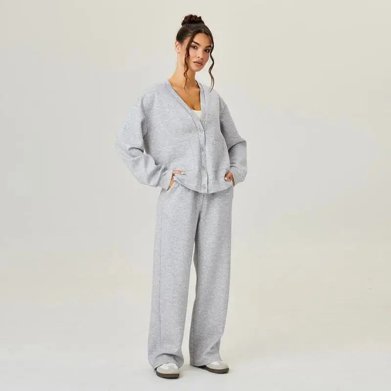 LÁVINE™ Oversized Loungewear Set – Cozy Cardigan & Pants