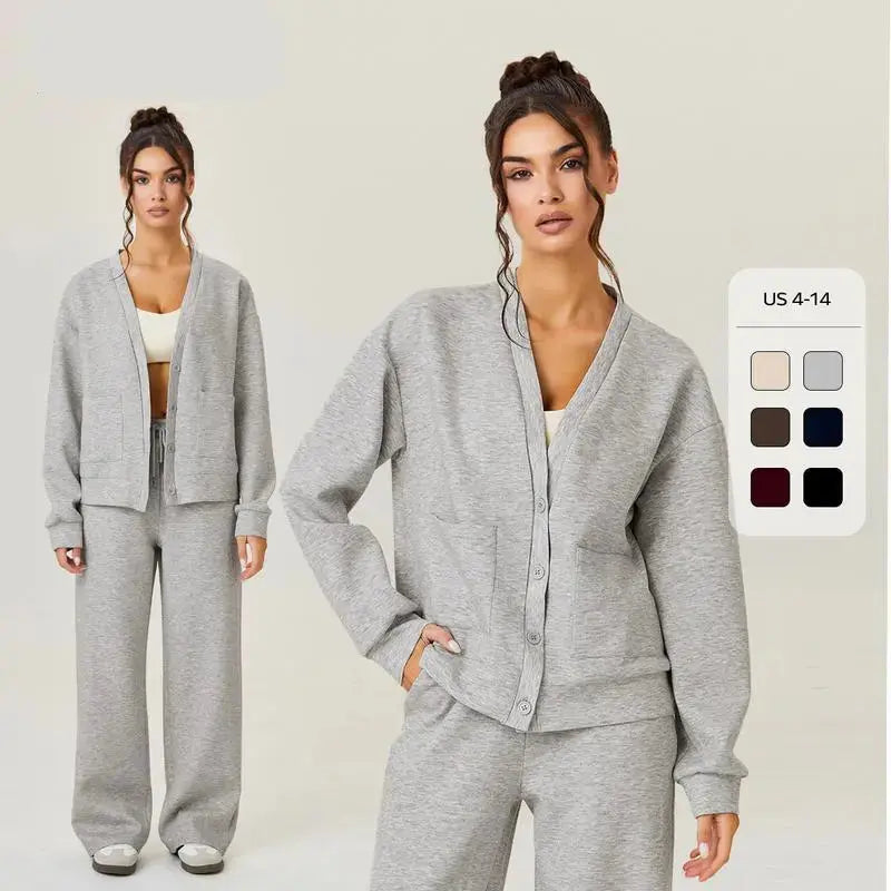 LÁVINE™ Oversized Loungewear Set – Cozy Cardigan & Pants