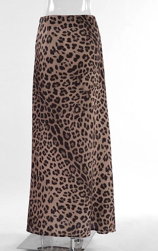 Leopard Print Maxi Skirt for Women