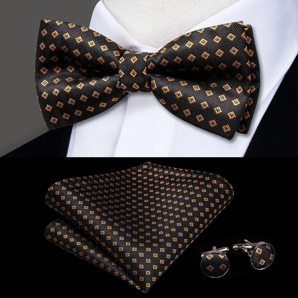 Mens Bow Tie Collection with Matching Pocket Squares