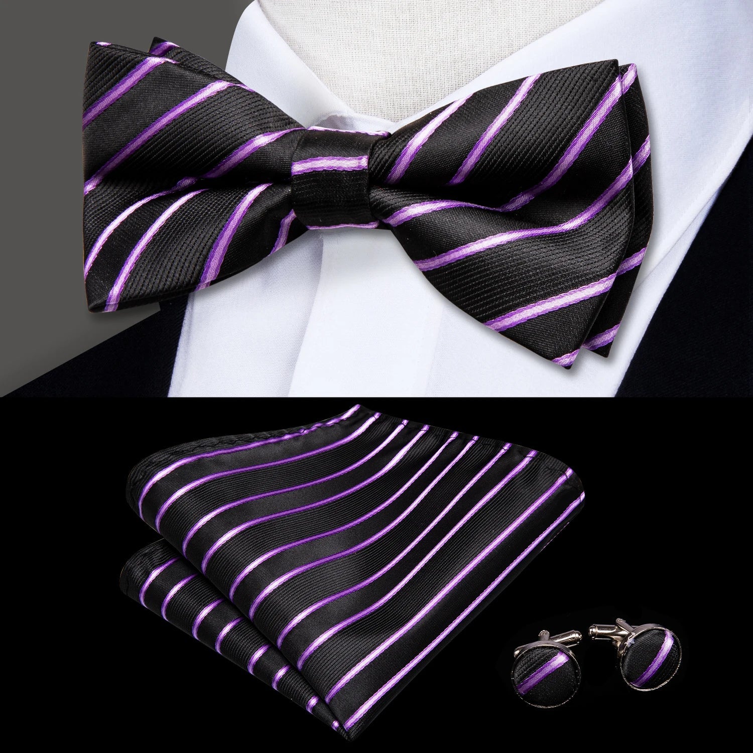Mens Bow Tie Collection with Matching Pocket Squares