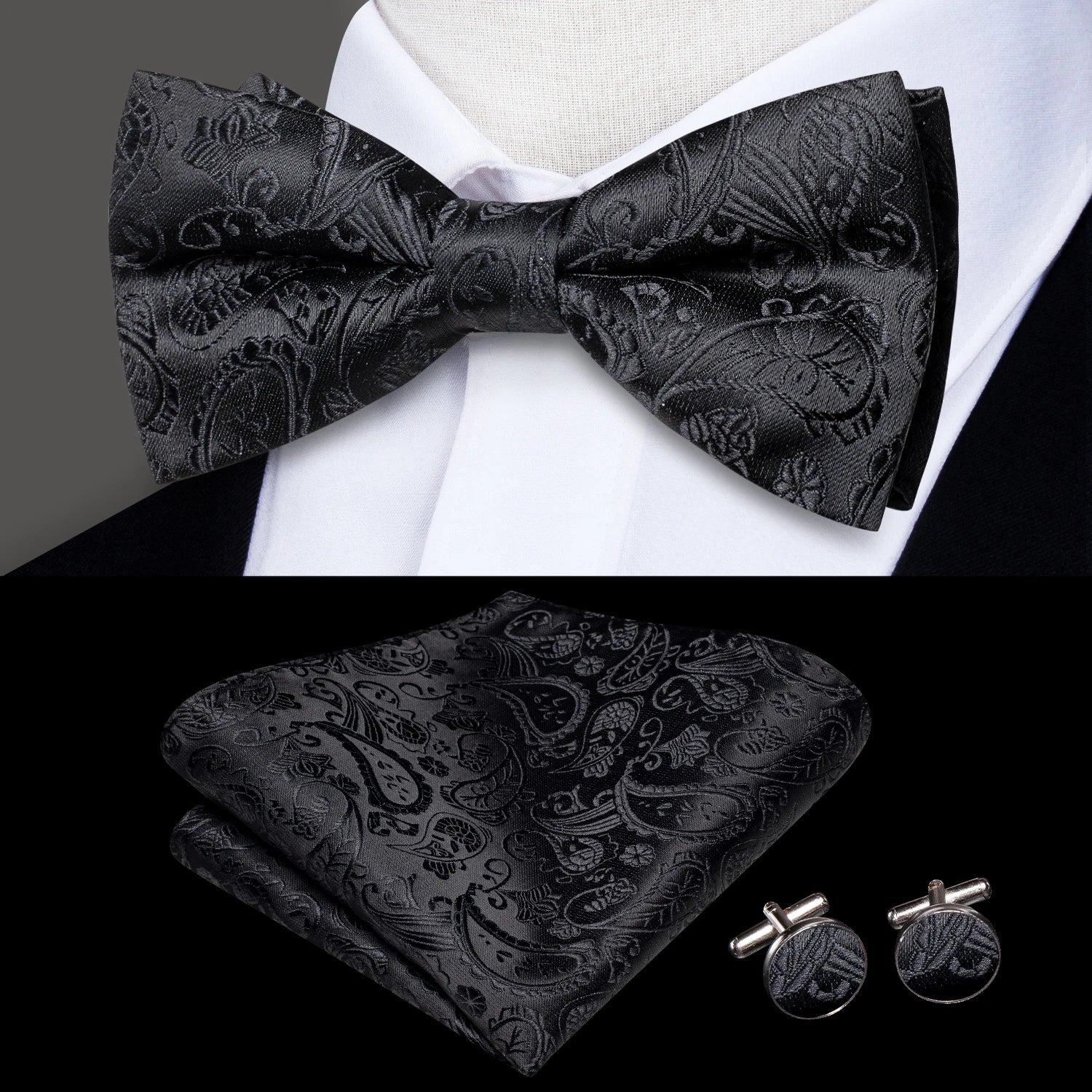 Mens Bow Tie Collection with Matching Pocket Squares