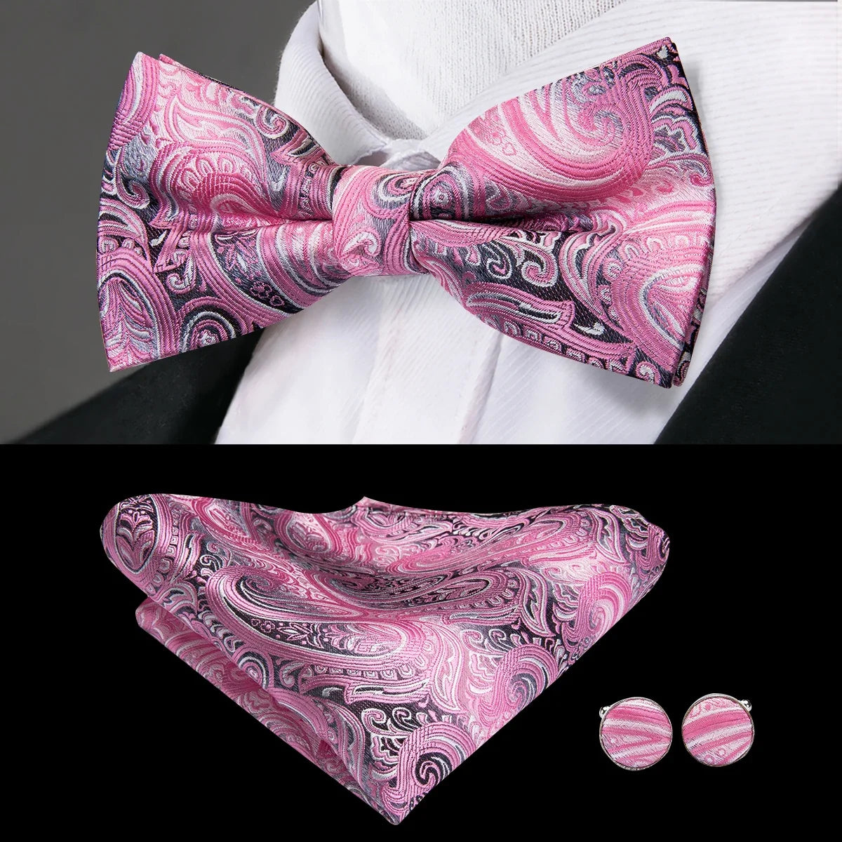 Mens Bow Tie Collection with Matching Pocket Squares