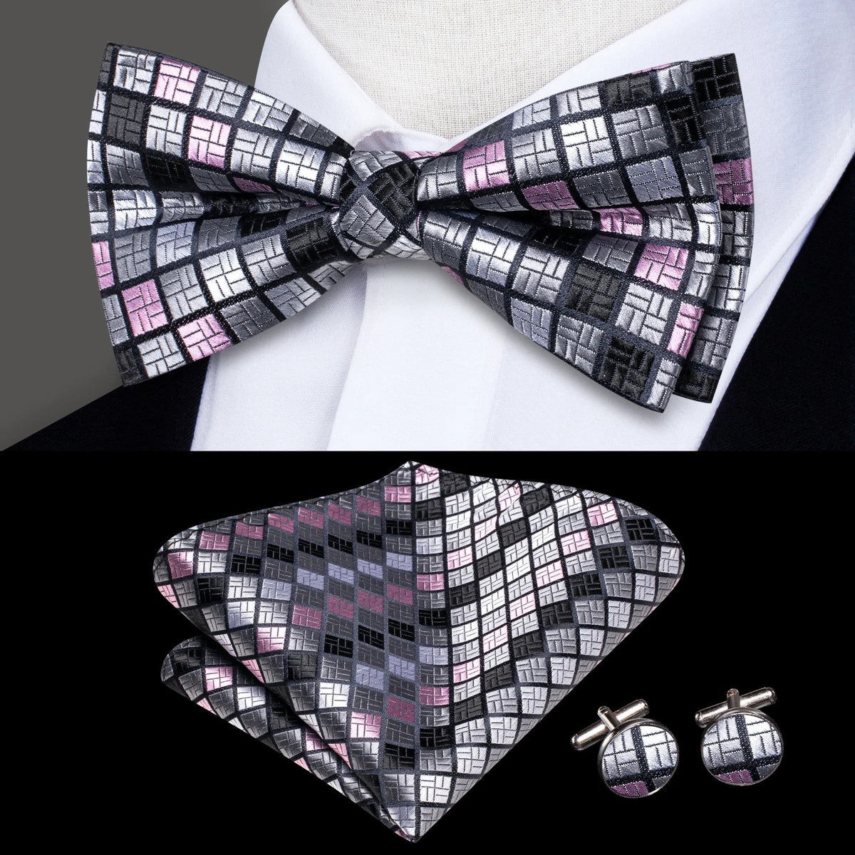Mens Bow Tie Collection with Matching Pocket Squares