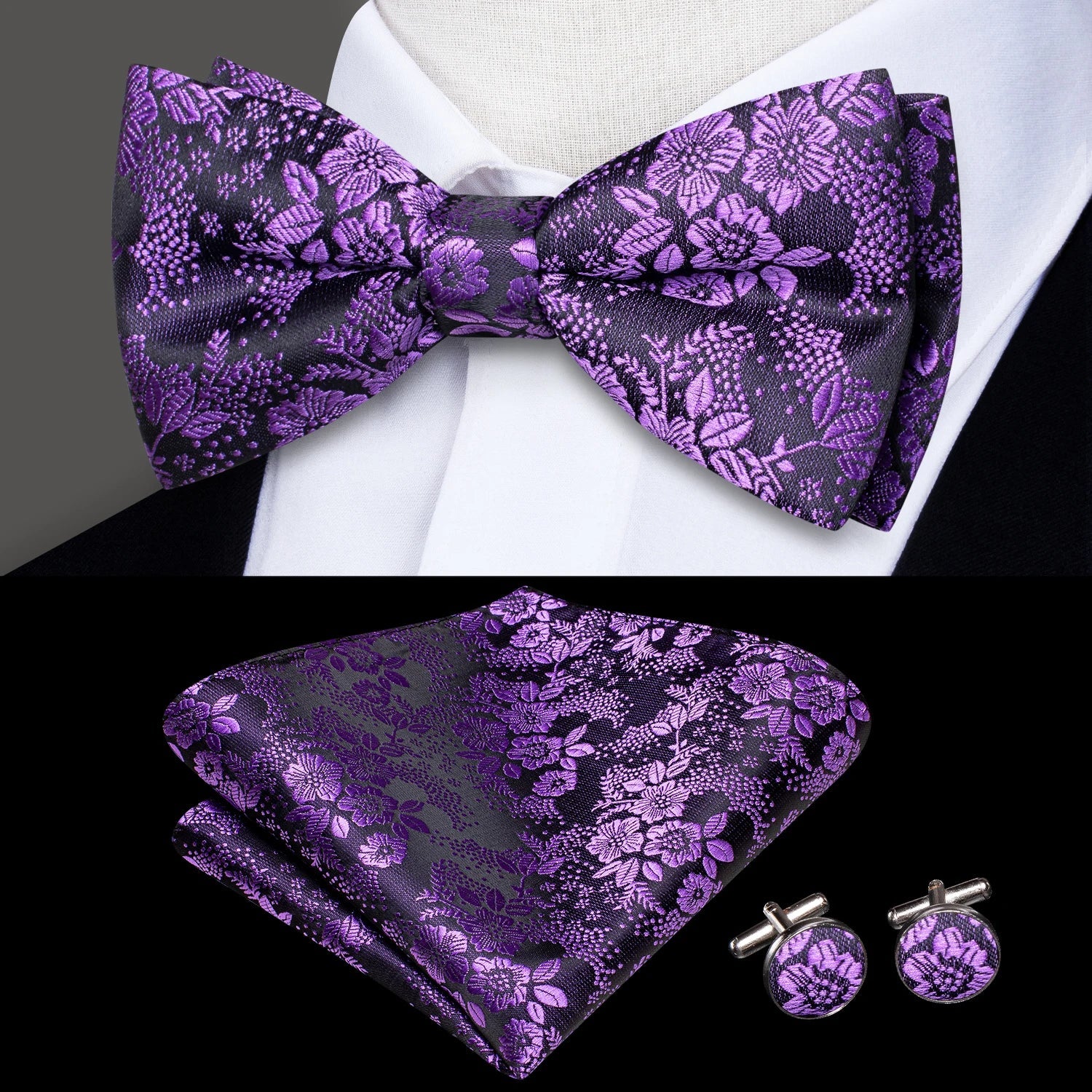 Mens Bow Tie Collection with Matching Pocket Squares