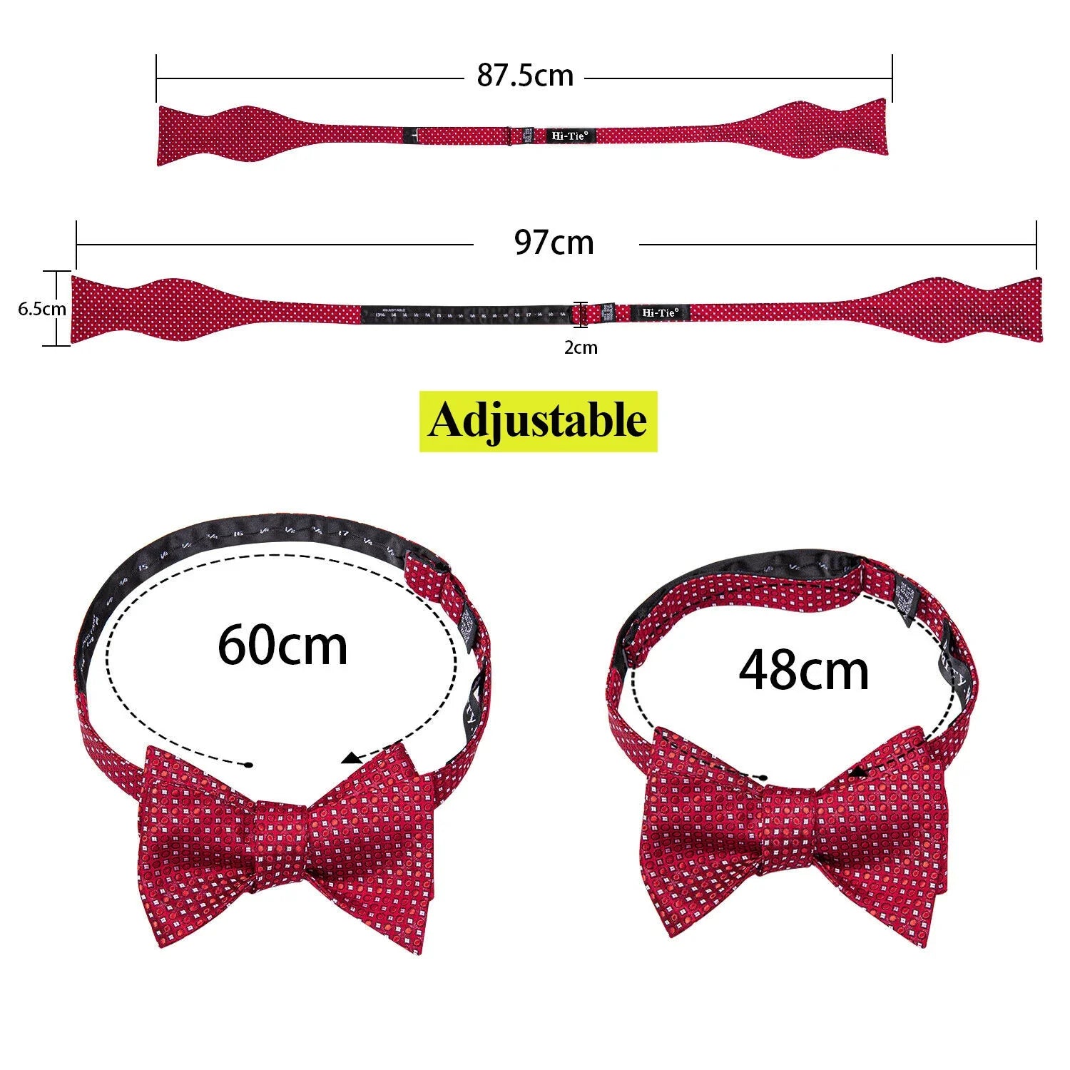 Elegant Mens Bow Tie Set with Cufflinks - Various Colors
