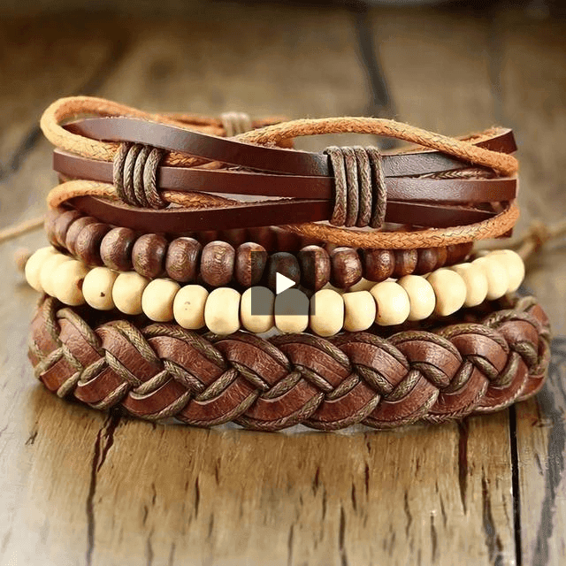 VacationGrabs Mens Brown Wristband Set - Stylish & Durable