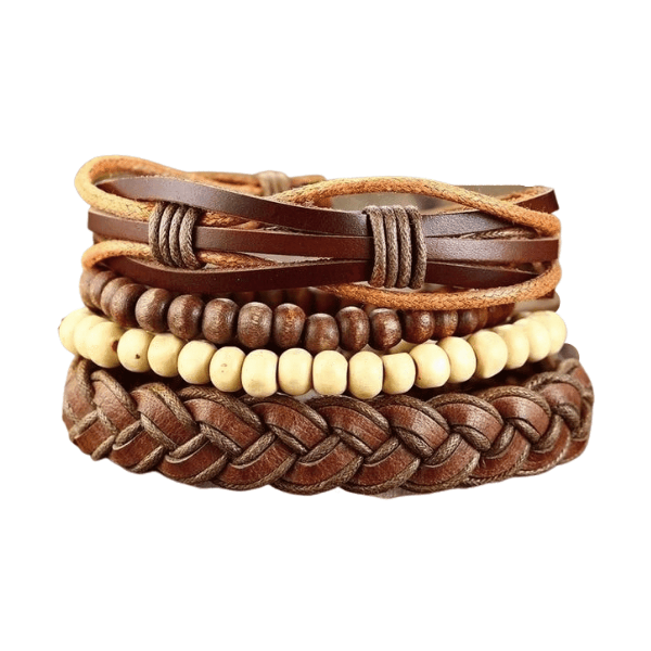 VacationGrabs Mens Brown Wristband Set - Stylish & Durable