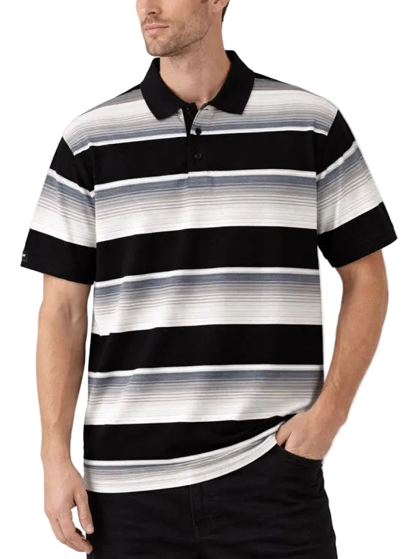 Men's Colorful Striped Polo Shirt for Vacation Style