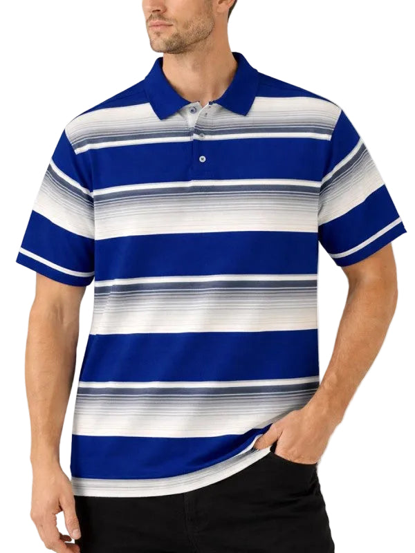 Men's Colorful Striped Polo Shirt for Vacation Style