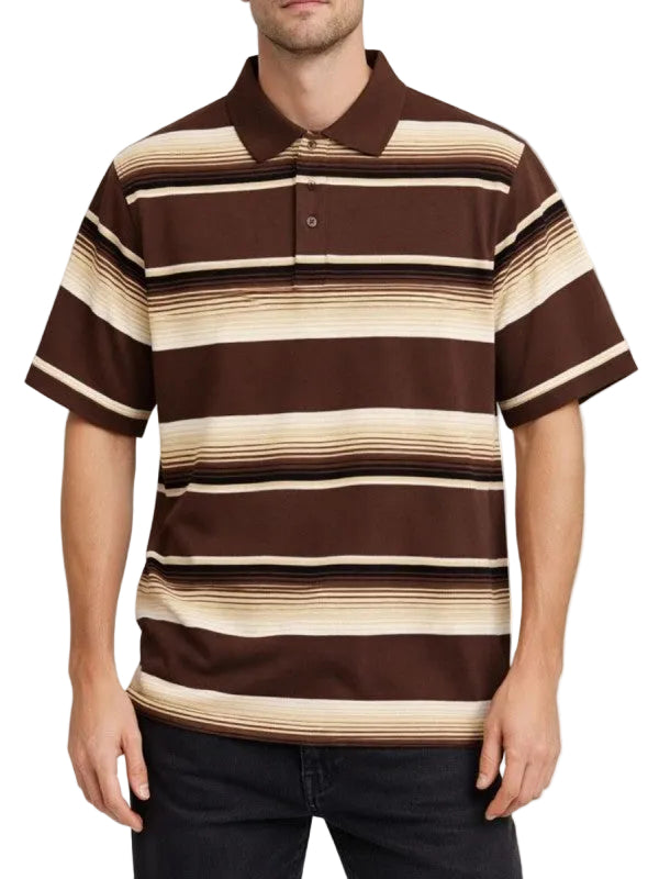 Men's Colorful Striped Polo Shirt for Vacation Style
