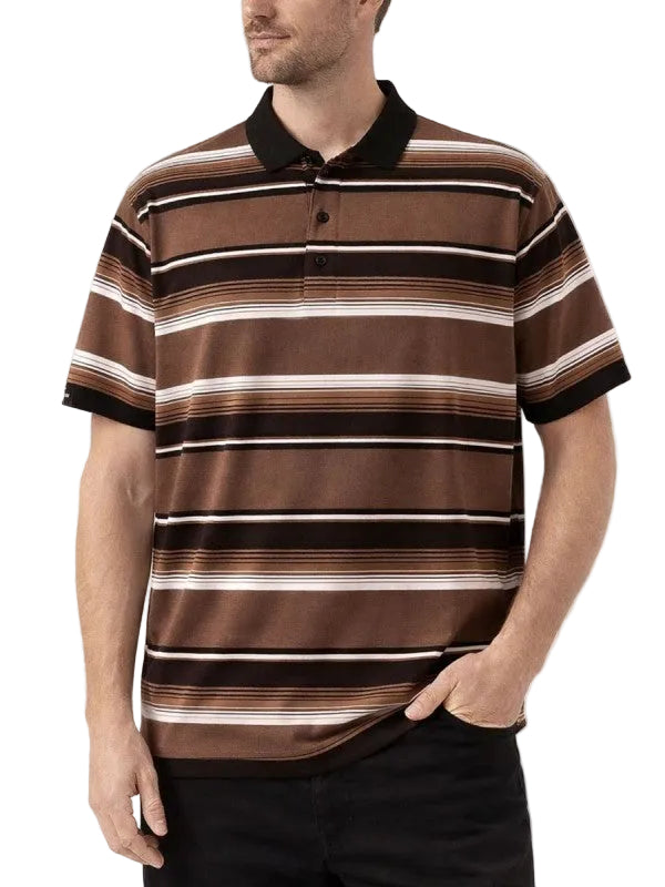 Men's Colorful Striped Polo Shirt for Vacation Style