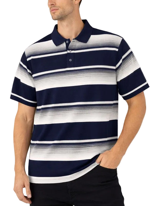 Men's Colorful Striped Polo Shirt for Vacation Style