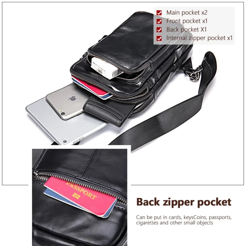 Mens Sling Bag - Quality Leather Travel Essential