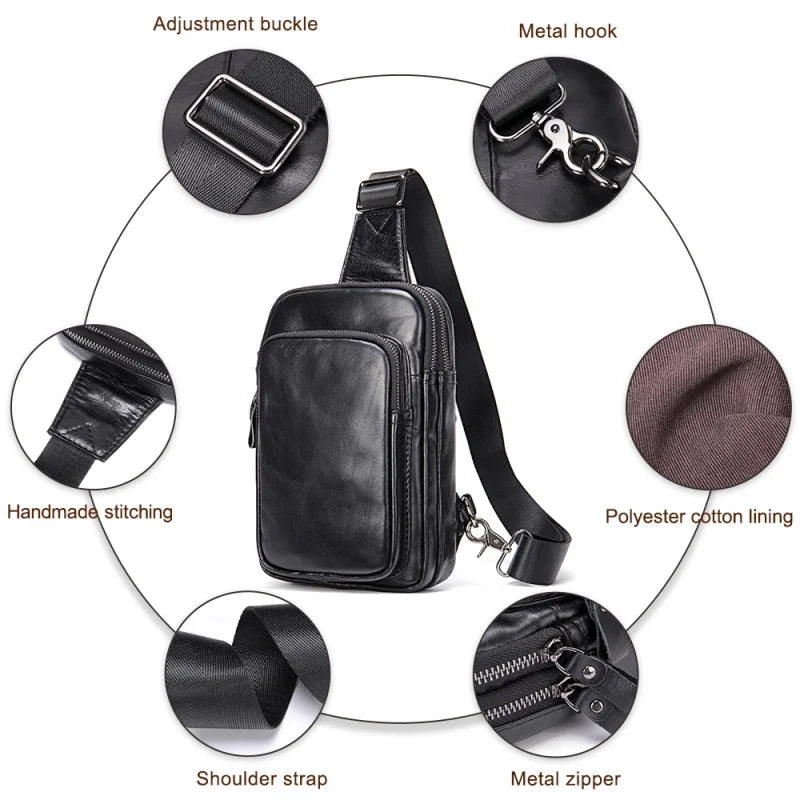 Mens Sling Bag - Quality Leather Travel Essential
