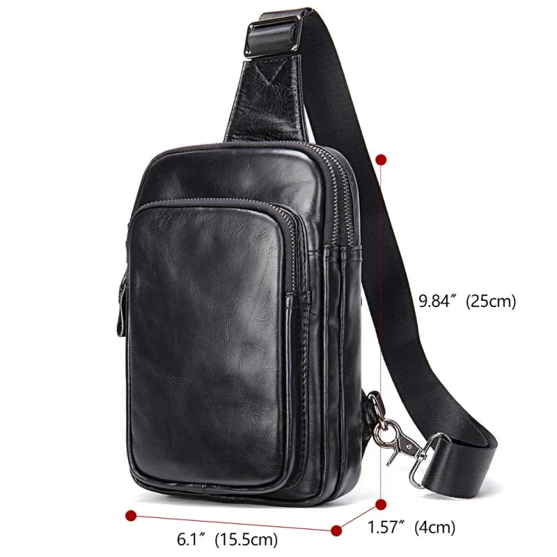 Mens Sling Bag - Quality Leather Travel Essential