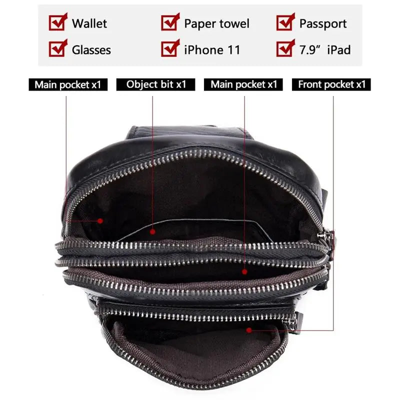 Mens Sling Bag - Quality Leather Travel Essential