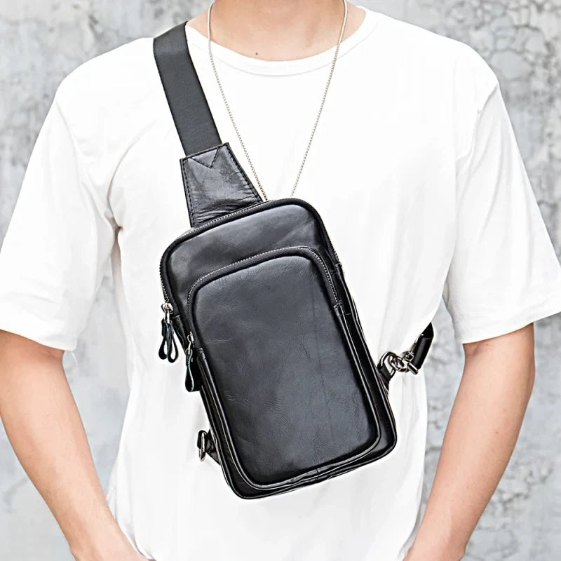 Mens Sling Bag - Quality Leather Travel Essential