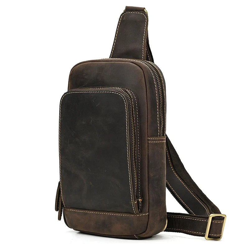 Mens Sling Bag - Quality Leather Travel Essential