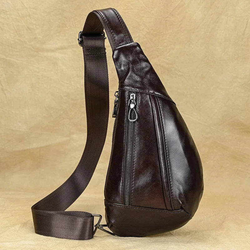 Mens Sling Bag - Quality Leather Travel Essential
