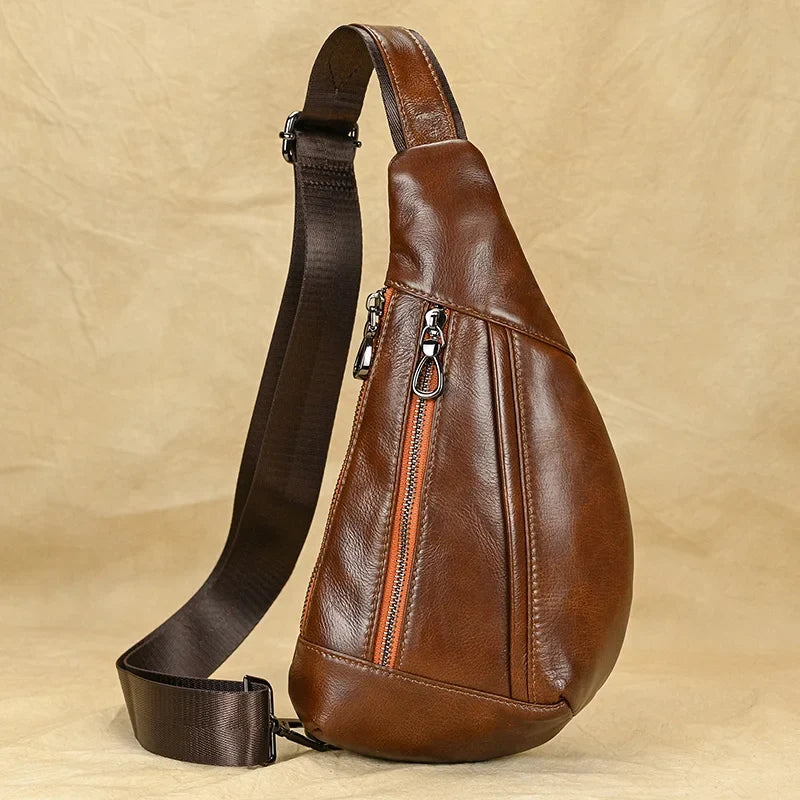 Mens Sling Bag - Quality Leather Travel Essential