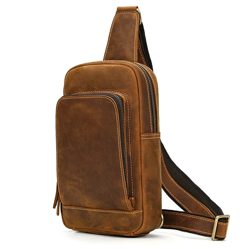 Mens Sling Bag - Quality Leather Travel Essential
