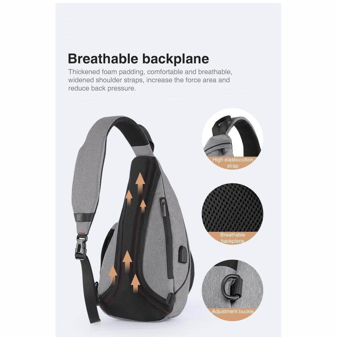 VacationGrabs USB Charging Crossbody Backpack