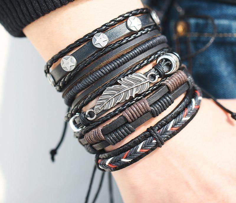 VacationGrabs Multi-Layered Bracelets for Men - Modern