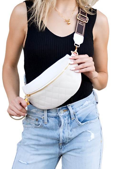 Myra Quilted Genuine Leather Crescent Sling Bag