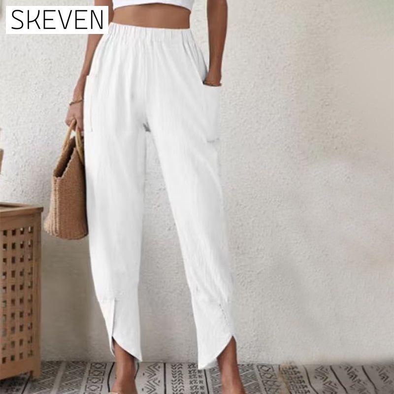 Solid Color Casual Pants White best Best Sellings bottoms clothes pants Plus Size Sale Topseller
