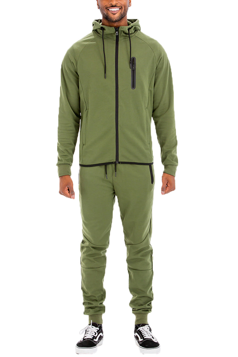 Solid Tech Sweat Set with Hoodie & Joggers