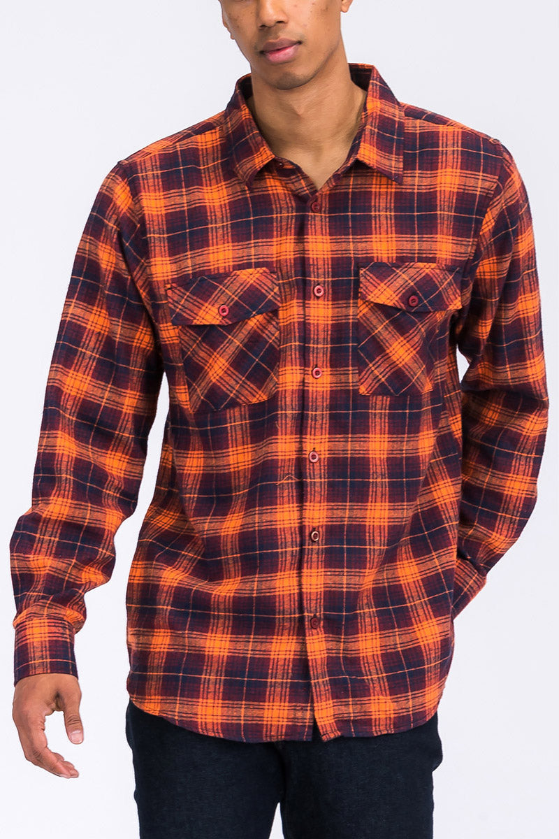 Men's Brushed Flannel Shirt – Cotton Blend