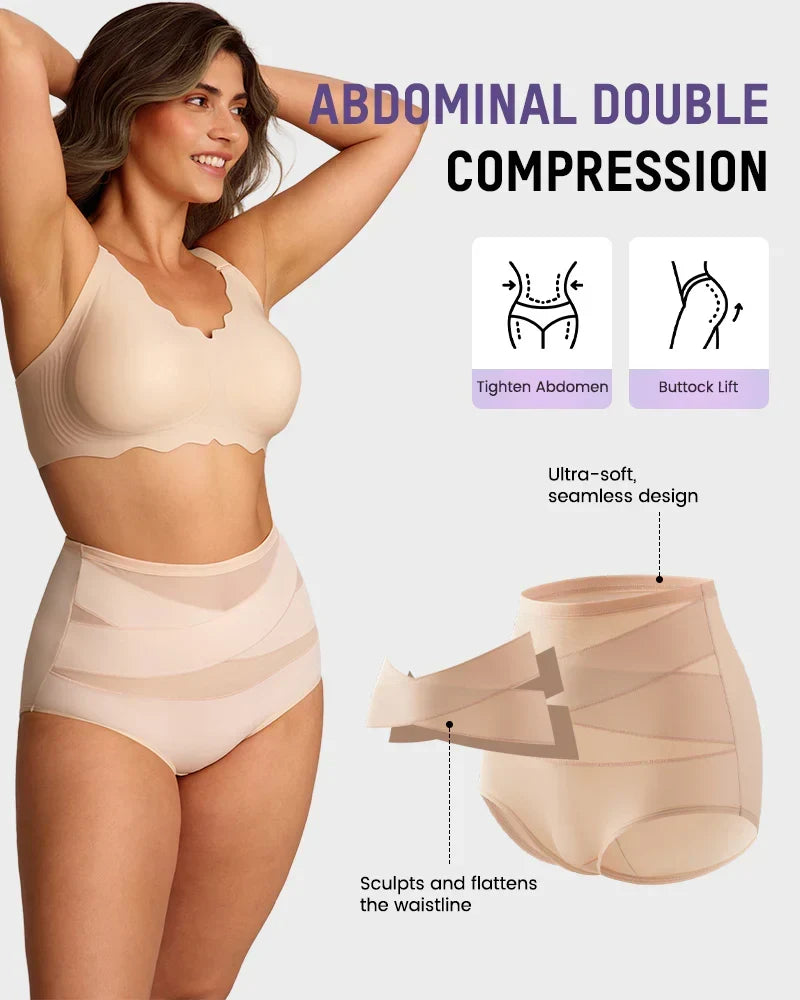 💖💖Last Day-Buy 1 Get 3 Packs💖Plus-Size High-Waist Cross Tummy Control Panties