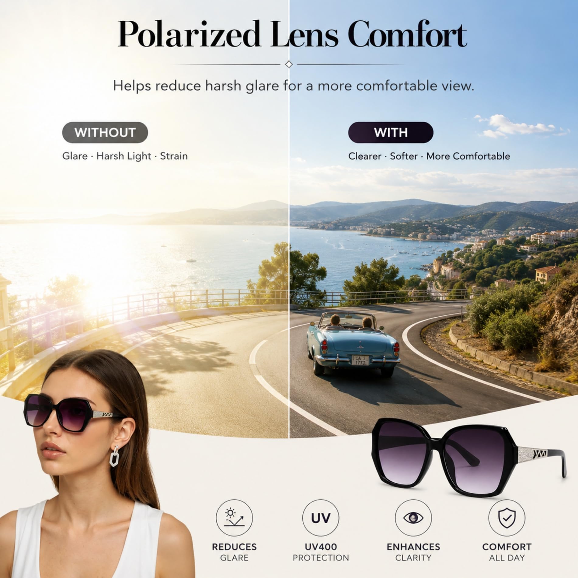 Chic Polarized Sunglasses for Women Travelers