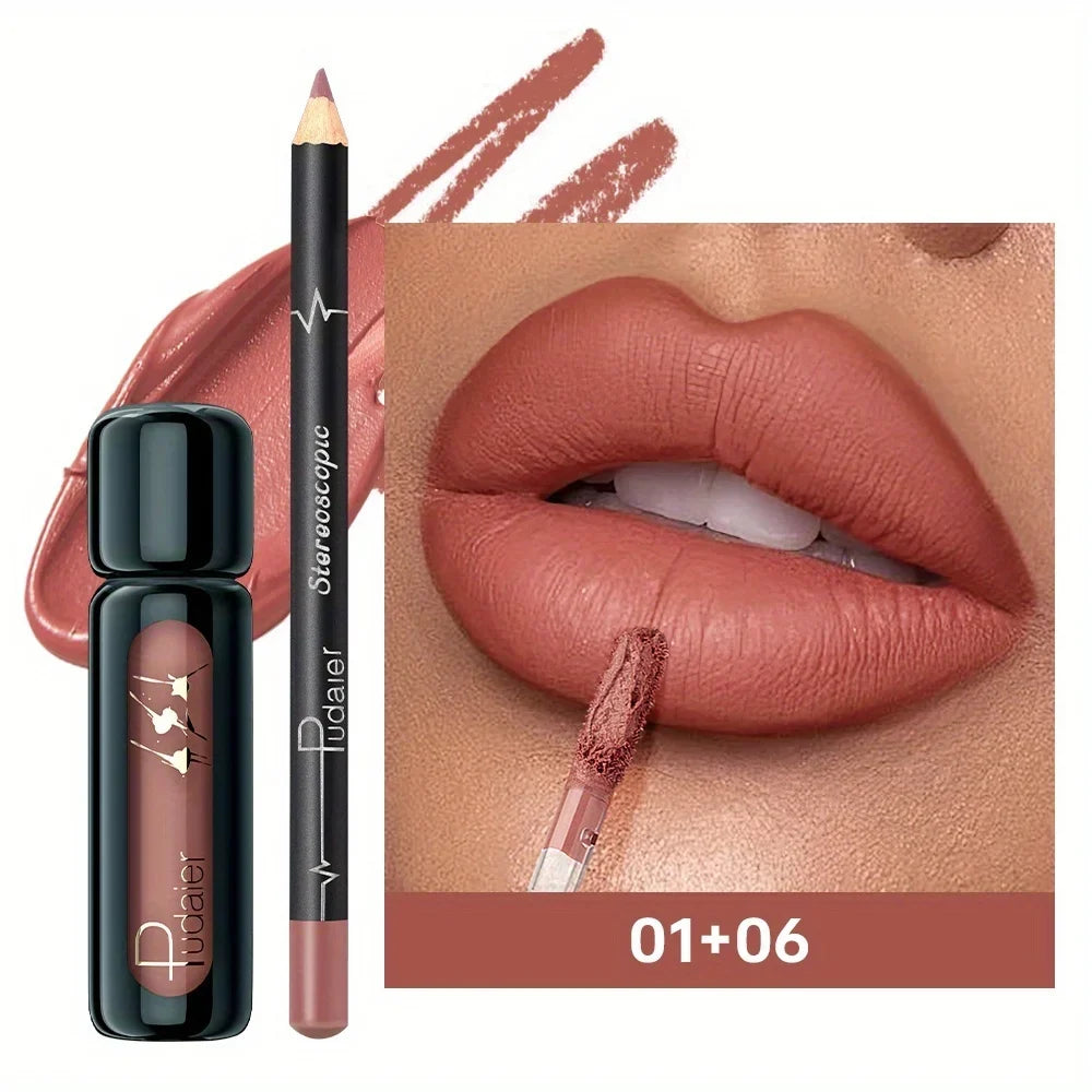 Pudraier Lip Kit for Perfect Lips with Lip Liner