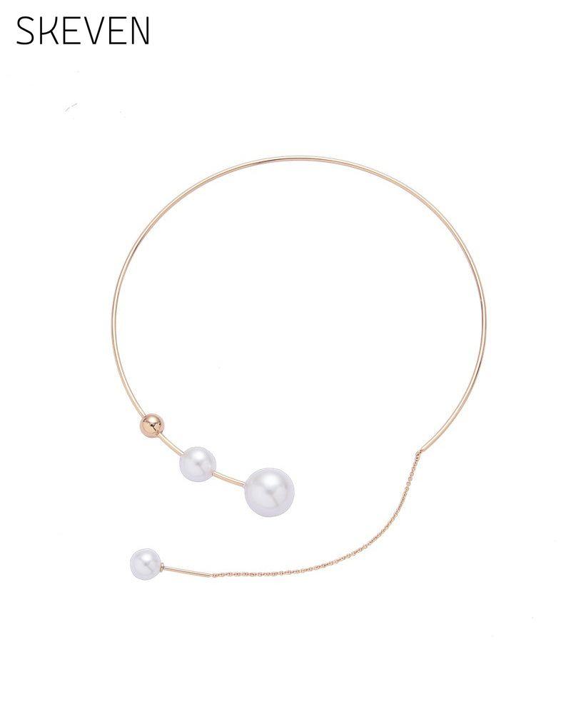 Faux pearl women's clavicle necklace