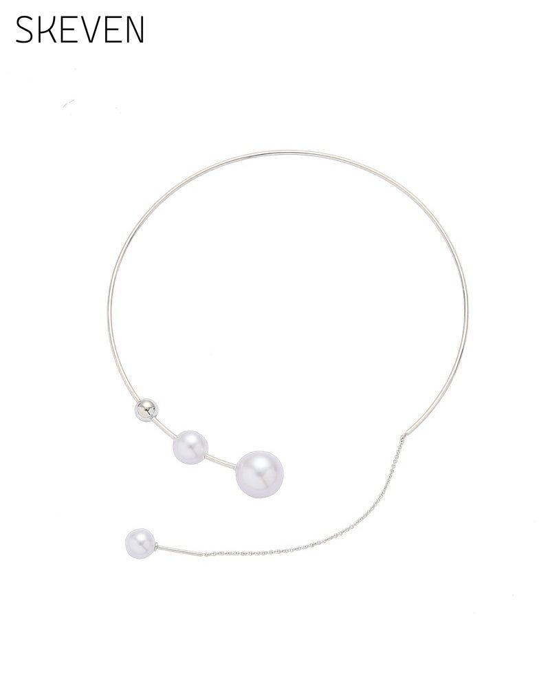 Faux pearl women's clavicle necklace