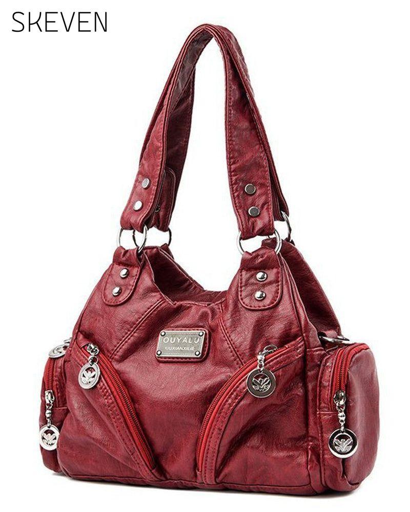 Vintage-Handtasche aus weichem Leder, Umhängetasche