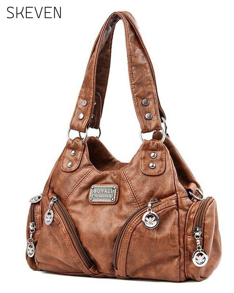 Vintage-Handtasche aus weichem Leder, Umhängetasche