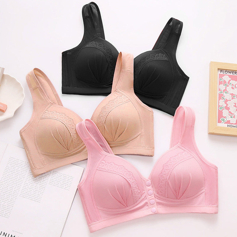 💥LAST DAY SALE ONLY ￡7.99!!💘CloudComfort™ Front-Button Cotton Bra – Breathable • Wire-Free • All-Day Support • Non-Padded & Skin-Friendly 🌿