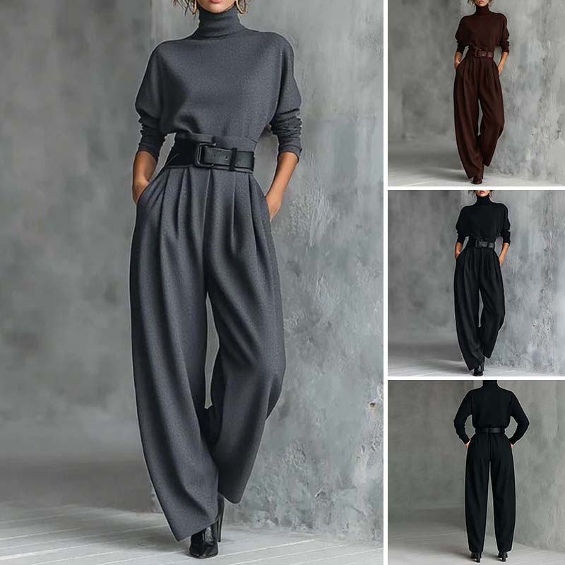 ⏳Limited-time 50% off⏰Women’s Elegant Turtleneck Top & High-Waist Pants Set👚👖