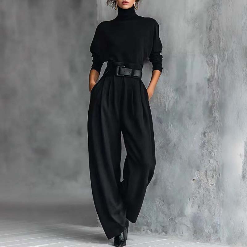 ⏳Limited-time 50% off⏰Women’s Elegant Turtleneck Top & High-Waist Pants Set👚👖