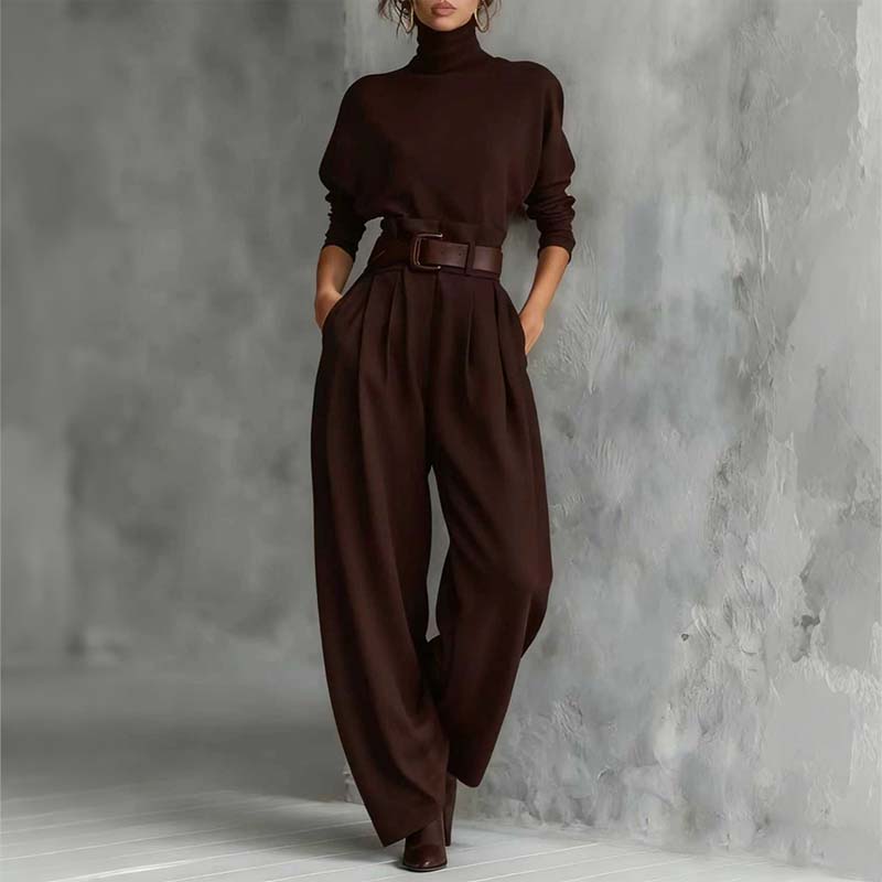 ⏳Limited-time 50% off⏰Women’s Elegant Turtleneck Top & High-Waist Pants Set👚👖