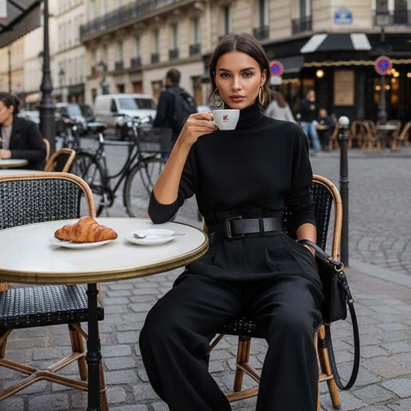 ⏳Limited-time 50% off⏰Women’s Elegant Turtleneck Top & High-Waist Pants Set👚👖