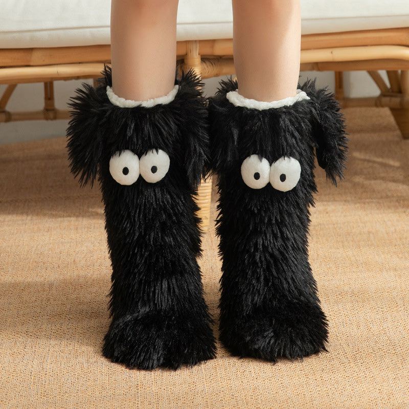 💗LAST DAY SALE 50% OFF⚡50K+ SOLD💕Women's Plush Slippers Socks Floor Socks Winter Home Indoor Thickened Fleece-Lined Anti-Slip Adult Women's Plush Snow Socks Shoe Covers