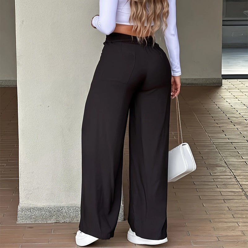 ⏳Last Day Sale Only ￡15.99!!👖 💥 Women's High-Waisted Straight Leg Trousers – Front seam & elastic back – Versatile, comfortable & perfect for office or casual wear ✨🌸